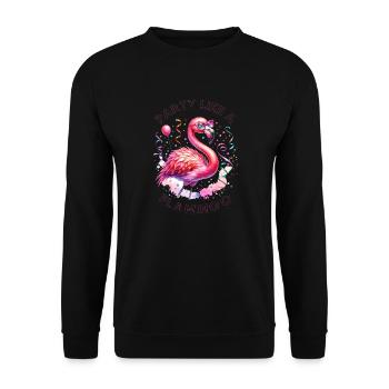 Kölle Alaaf Party wie eine Flamingo-Atmosphäre - Unisex Pullover - Schwarz - Vorne - Alina (178cm) & Michal (187cm)