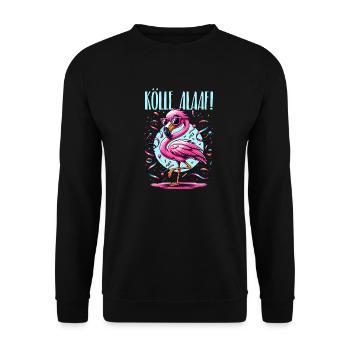 Kölle Alaaf Flamingo Party Vibes - Unisex Sweatshirt - black - Front - Alina (178cm) & Michal (187cm)