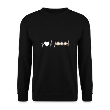 Cobayes Cobayes Coeurs Cadeau - Sweat-shirt Unisexe - noir - Devant - Alina (178cm) & Michal (187cm)