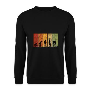 Eis Curling Curler Eisstockschießen Evolution - Unisex Pullover - Schwarz - Vorne - Alina (178cm) & Michal (187cm)