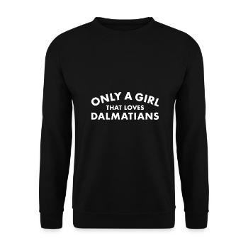 Only A Girl That Loves Dalmatian - Unisex Sweatshirt - black - Front - Alina (178cm) & Michal (187cm)