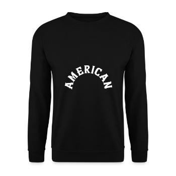Américain - Sweat-shirt Unisexe - noir - Devant - Alina (178cm) & Michal (187cm)