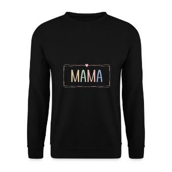 For mothers to give birth or Mother's Day Pastel Mama - Unisex Sweatshirt - black - Front - Alina (178cm) & Michal (187cm)