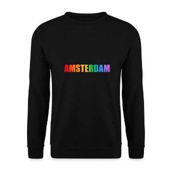 Gay Rainbow LGBT Pride d’Amsterdam - Sweat-shirt Unisexe - noir - Devant - Alina (178cm) & Michal (187cm)