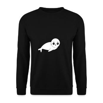 Kawaii Seal Seal Kawaii Girl Kawaii Manga - Unisex Sweatshirt - black - Front - Alina (178cm) & Michal (187cm)
