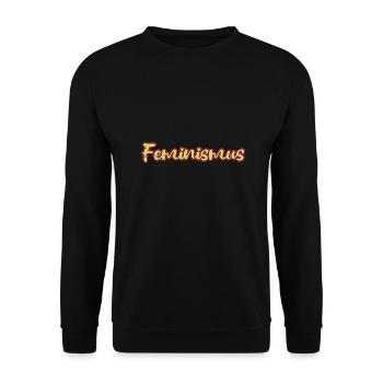 Feminismus Spruch Geschenk Vintage Emanzipation - Unisex Pullover - Schwarz - Vorne - Alina (178cm) & Michal (187cm)
