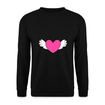 Saint-Valentin Cœur Rose, St. Valentin cadeau - Sweat-shirt Unisexe - noir - Devant - Alina (178cm) & Michal (187cm)