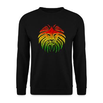 LIKE A LION, Reggae Music Löwe, Rasta Revolution, - Unisex Pullover - Schwarz - Vorne - Alina (178cm) & Michal (187cm)