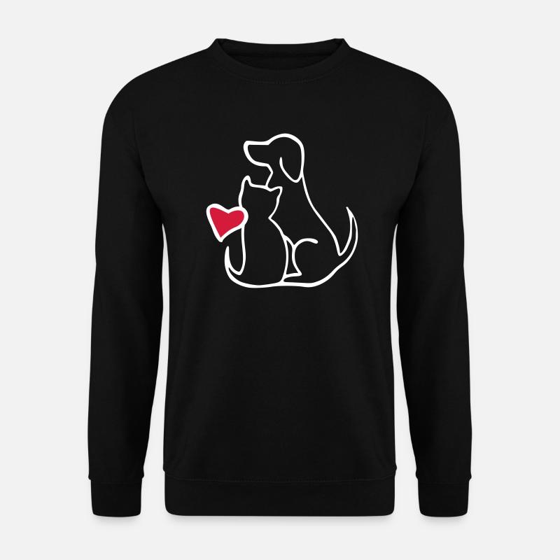 chien et chat s’aiment - Sweat-shirt Unisexe - noir