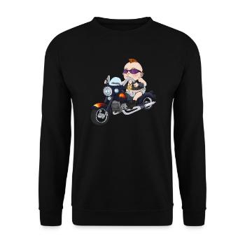 Cool moto chopper biker bébé punker paix - Sweat-shirt Unisexe - noir - Devant - Alina (178cm) & Michal (187cm)