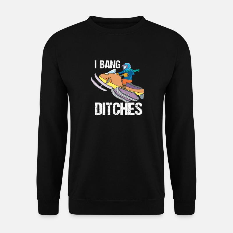 Snowmobile saying funny gift - Unisex Sweatshirt - black