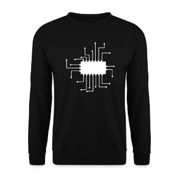 electronically micro shield - Unisex Sweatshirt - black - Front - Alina (178cm) & Michal (187cm)