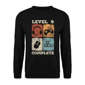 Jeu complet de niveau 9ème anniversaire - Sweat-shirt Unisexe - noir - Devant - Alina (178cm) & Michal (187cm)