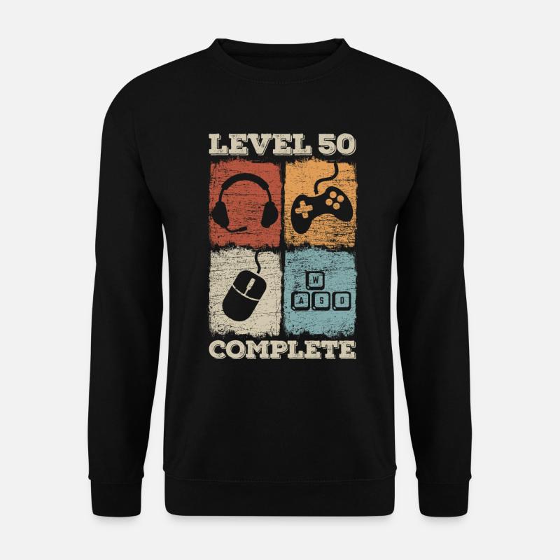 50th Birthday Level Complete Gaming - Unisex Sweatshirt - black