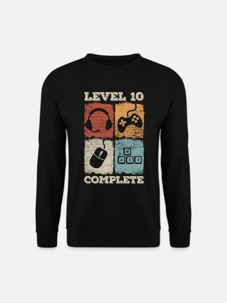 10th Birthday Level Complete Gaming - Unisex Sweatshirt - black