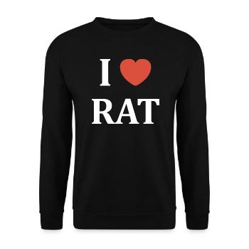 i love rat - Sweat-shirt Unisexe - noir - Devant - Alina (178cm) & Michal (187cm)