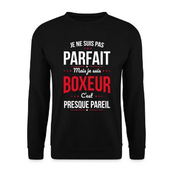 Je ne suis pas parfait mais je suis boxeur - Sweat-shirt Unisexe - noir - Devant - Alina (178cm) & Michal (187cm)