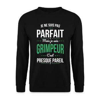 Je ne suis pas parfait mais je suis grimpeur - Sweat-shirt Unisexe - noir - Devant - Alina (178cm) & Michal (187cm)