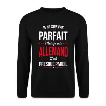 Je ne suis pas parfait mais je suis Allemand - Sweat-shirt Unisexe - noir - Devant - Alina (178cm) & Michal (187cm)