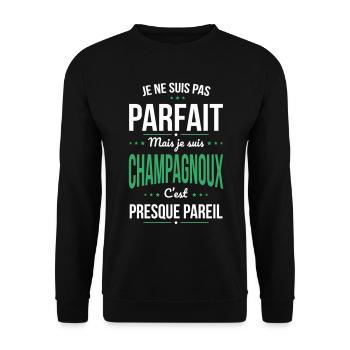 Je ne suis pas parfait mais je suis Champagnoux - Sweat-shirt Unisexe - noir - Devant - Alina (178cm) & Michal (187cm)