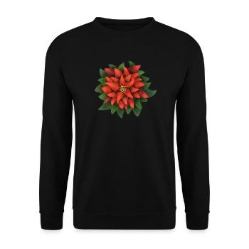 Weihnachtsstern - Poinsettia - Unisex Sweatshirt - black - Front - Alina (178cm) & Michal (187cm)