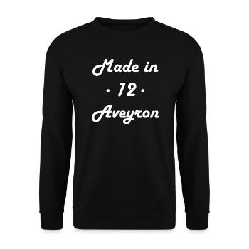 Made in aveyron - Sweat-shirt Unisexe - noir - Devant - Alina (178cm) & Michal (187cm)