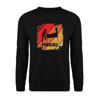 Pinball player at pinball Retro - Unisex Sweatshirt - black - Front - Alina (178cm) & Michal (187cm)