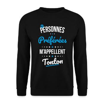Mes personnes préférées m'appellent Tonton - Sweat-shirt Unisexe - noir - Devant - Alina (178cm) & Michal (187cm)
