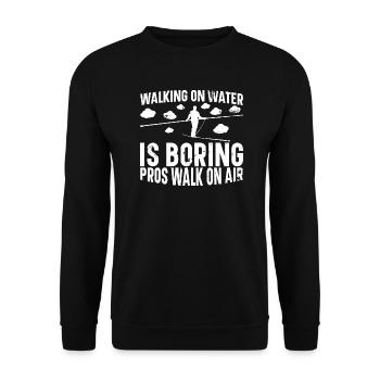 Indoor Slacklining Accessories Slackline Board - Unisex Pullover - Schwarz - Vorne - Alina (178cm) & Michal (187cm)
