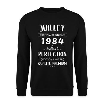 40th Anniversary - July 1984 Perfection - Unisex Sweatshirt - black - Front - Alina (178cm) & Michal (187cm)