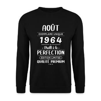 60th Anniversary - August 1964 Perfection - Unisex Sweatshirt - black - Front - Alina (178cm) & Michal (187cm)
