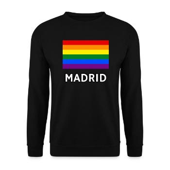 Pride Flag Madrid - Unisex Sweatshirt - black - Front - Alina (178cm) & Michal (187cm)