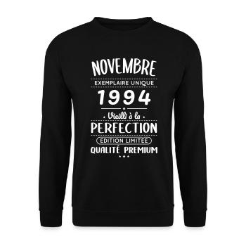 30th Anniversary - November 1994 Perfection - Unisex Sweatshirt - black - Front - Alina (178cm) & Michal (187cm)