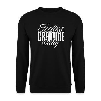 Feeling creative today - Unisex Pullover - Schwarz - Vorne - Alina (178cm) & Michal (187cm)