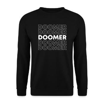 Conception de logo de texte Doomer - Sweat-shirt Unisexe - noir - Devant - Alina (178cm) & Michal (187cm)