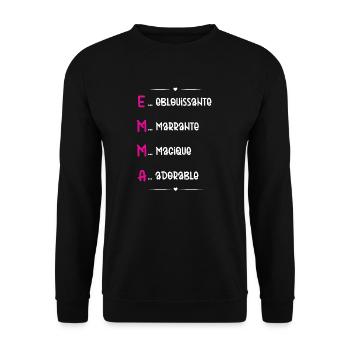 Cadeau Emma - Qualités Personnalisées - Sweat-shirt Unisexe - noir - Devant - Alina (178cm) & Michal (187cm)