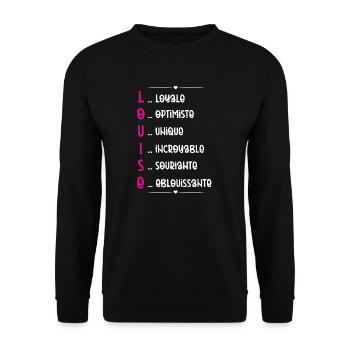Cadeau Louise - Qualités Personnalisées - Sweat-shirt Unisexe - noir - Devant - Alina (178cm) & Michal (187cm)
