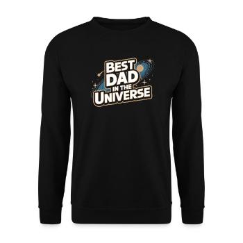 Best Dad Gift Best Dad Galaxy Universe - Unisex Sweatshirt - black - Front - Alina (178cm) & Michal (187cm)