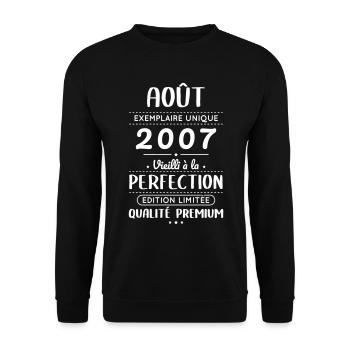 18th Birthday - August 2007 Perfection - Unisex Sweatshirt - black - Front - Alina (178cm) & Michal (187cm)