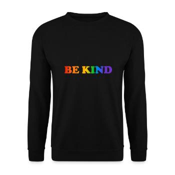 Be Kind Rainbow LGBT Pride - Unisex Sweatshirt - black - Front - Alina (178cm) & Michal (187cm)