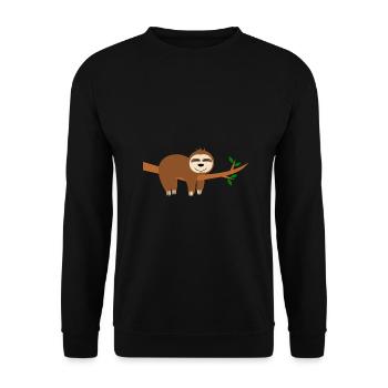 Sloth funny - Unisex Sweatshirt - black - Front - Alina (178cm) & Michal (187cm)