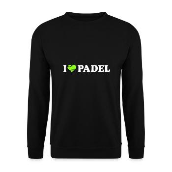 Ich liebe Padel - Unisex Pullover - Schwarz - Vorne - Alina (178cm) & Michal (187cm)