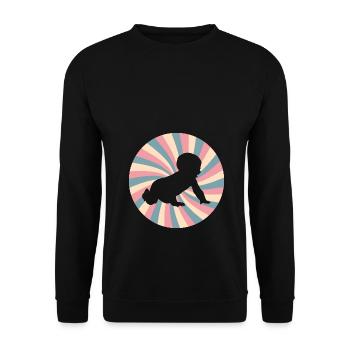 annonce de grossesse - Bebe drôle rétro - Sweat-shirt Unisexe - noir - Devant - Alina (178cm) & Michal (187cm)