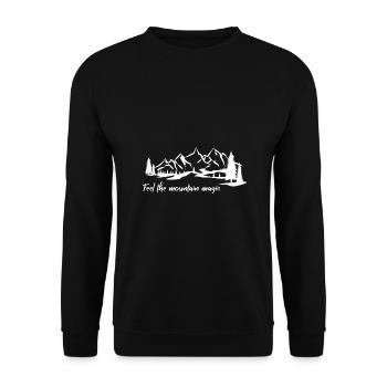 Feel the Mountain Magic - Unisex Pullover - Schwarz - Vorne - Alina (178cm) & Michal (187cm)