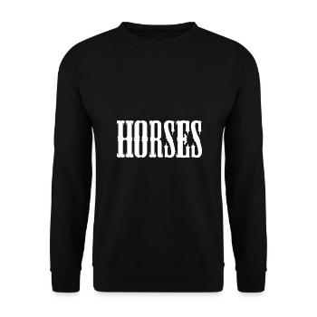 Horses - Unisex Pullover - Schwarz - Vorne - Alina (178cm) & Michal (187cm)