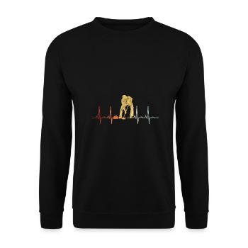Ice Curling Curler Curling Heartbeat - Unisex Sweatshirt - black - Front - Alina (178cm) & Michal (187cm)