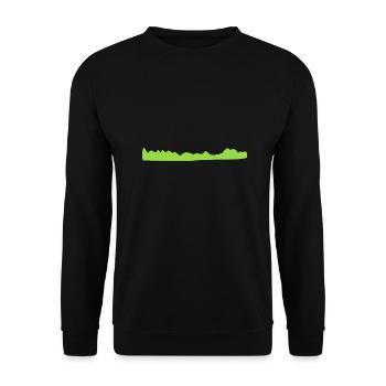 Grass Line Symbol Shape - Unisex Sweatshirt - black - Front - Alina (178cm) & Michal (187cm)