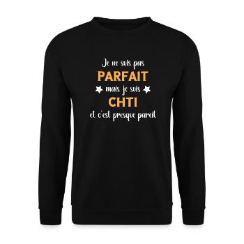 Je ne suis pas parfait mais chti - Sweat-shirt Unisexe - noir - Devant - Alina (178cm) & Michal (187cm)