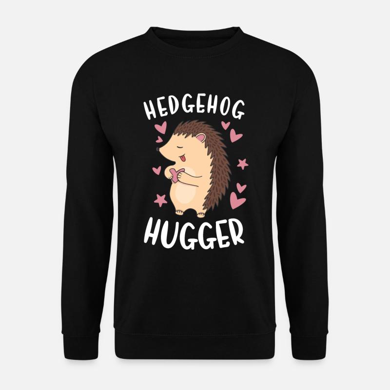 Hedgie Hedgehog Hugger Hedgehog - Unisex Sweatshirt - black