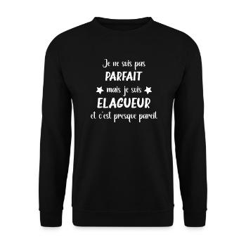 Je ne suis pas parfait mais Elagueur - Sweat-shirt Unisexe - noir - Devant - Alina (178cm) & Michal (187cm)